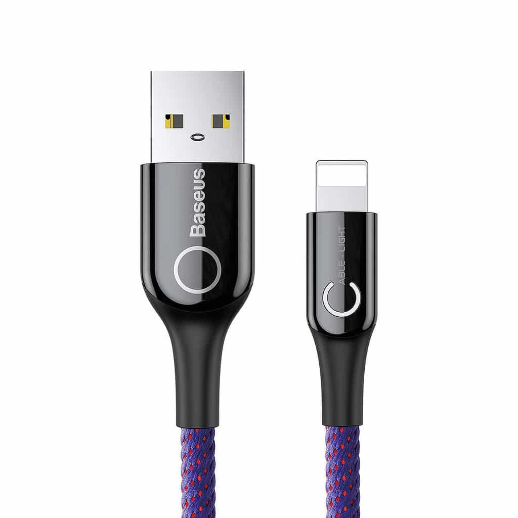 FruthTec - Mobile Accessoires - Baseus Nylon USB-C - Lightning Kabel Power  Delivery 18 W 1m 480 Mbps LED-Licht